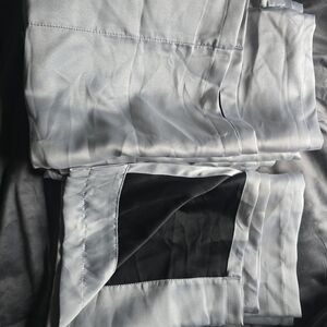Silver Silky Black Out Curtains (X7) 86x31